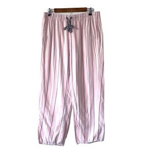 Victoria’s Secret VS Pajama Pants Pink Gray Stripe PJs Comfort Size Medium